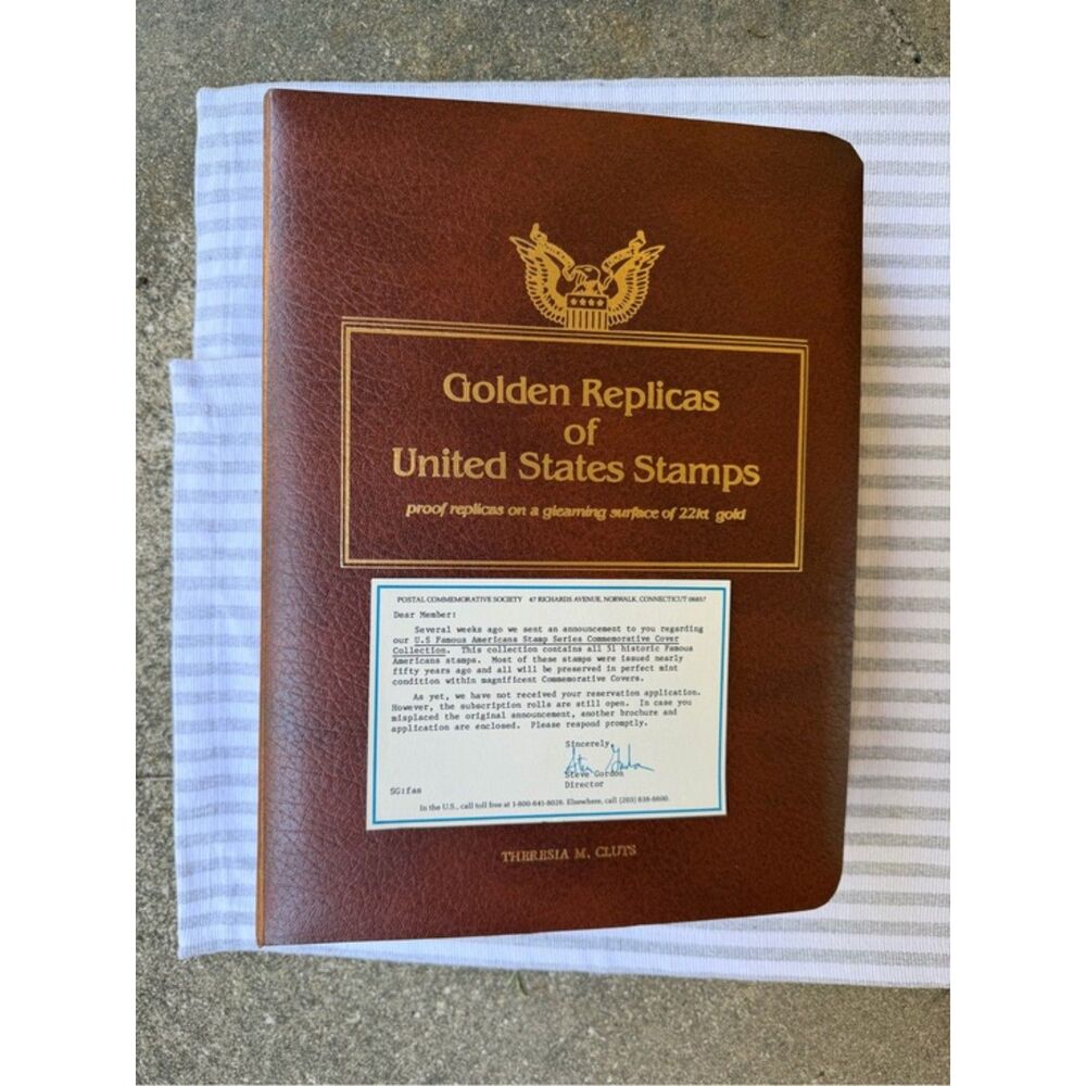 Golden Replicas of United States Stamps 22kt Gold Replica Album Collection